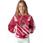 customized ball state cardinals chevron angles red varsity jacket best selling.webp