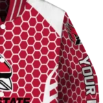 customized ball state cardinals hexagon grid red varsity jacket best selling.webp