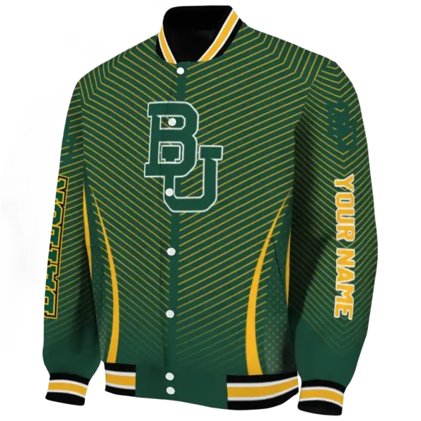 customized baylor bears chevron arrow green varsity jacket best selling.webp