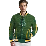 customized baylor bears chevron arrow green varsity jacket best selling.webp