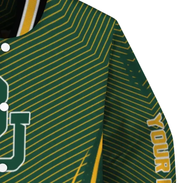 customized baylor bears chevron arrow green varsity jacket premium grade.webp