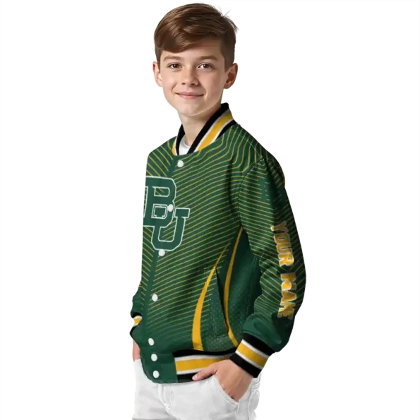 customized baylor bears chevron arrow green varsity jacket trendy.webp