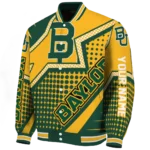 customized baylor bears star burst green varsity jacket best selling.webp