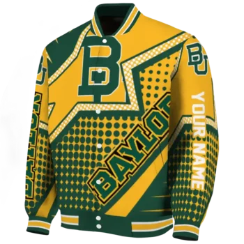 customized baylor bears star burst green varsity jacket best selling.webp