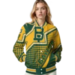 customized baylor bears star burst green varsity jacket best selling.webp