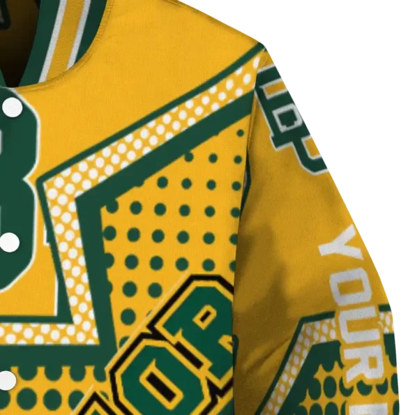 customized baylor bears star burst green varsity jacket premium grade.webp