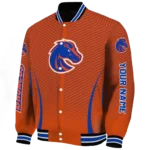 customized boise state broncos chevron arrow orange varsity jacket best selling.webp
