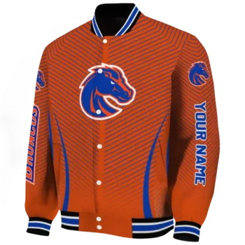 customized boise state broncos chevron arrow orange varsity jacket best selling.webp
