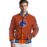 customized boise state broncos chevron arrow orange varsity jacket best selling.webp