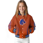 customized boise state broncos chevron arrow orange varsity jacket best selling.webp