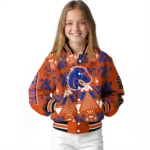 customized boise state broncos pyramid shapes orange varsity jacket best selling.webp