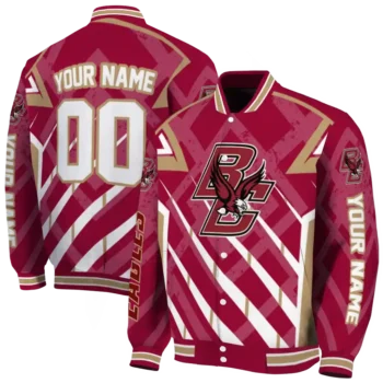 customized boston college eagles chevron angles maroon varsity jacket fashion forward.webp