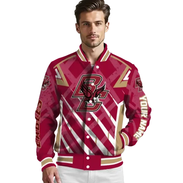 customized boston college eagles chevron angles maroon varsity jacket high quality.webp