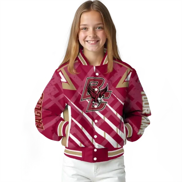customized boston college eagles chevron angles maroon varsity jacket top rated.webp