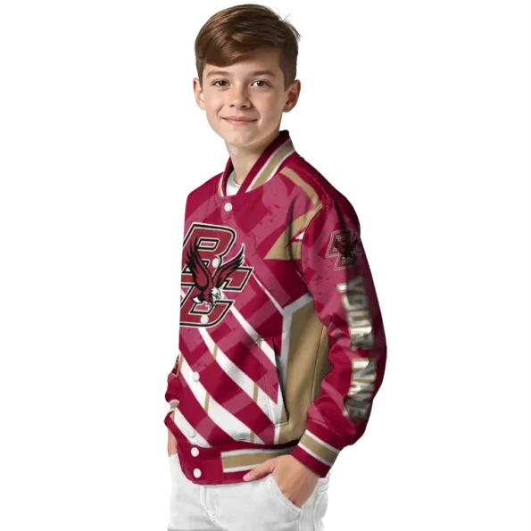 customized boston college eagles chevron angles maroon varsity jacket trendy.webp