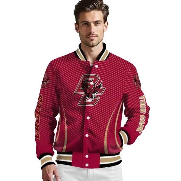 customized boston college eagles chevron arrow maroon varsity jacket high quality.webp