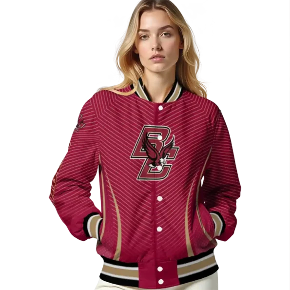 customized boston college eagles chevron arrow maroon varsity jacket latest model.webp