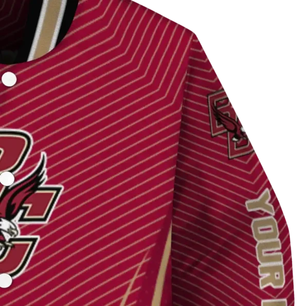 customized boston college eagles chevron arrow maroon varsity jacket premium grade.webp