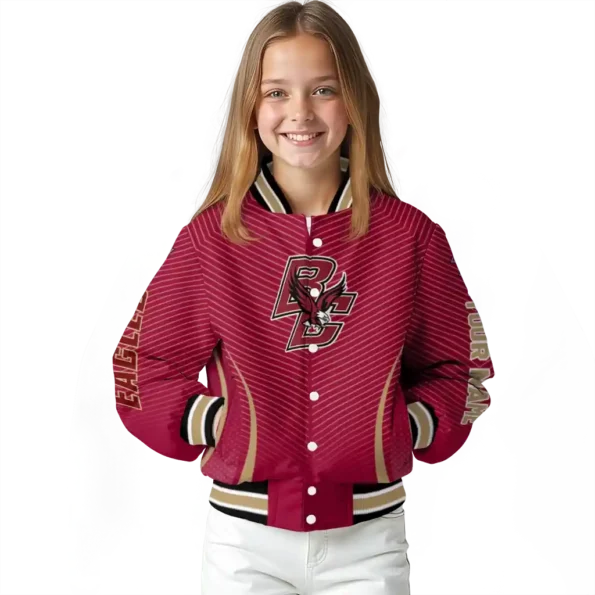 customized boston college eagles chevron arrow maroon varsity jacket top rated.webp