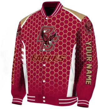 customized boston college eagles hexagon grid maroon varsity jacket best selling.webp