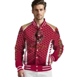 customized boston college eagles hexagon grid maroon varsity jacket best selling.webp