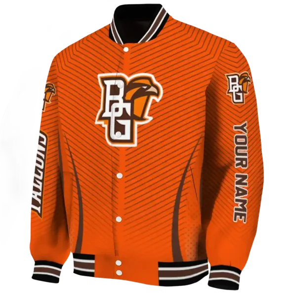 customized bowling green falcons chevron arrow orange varsity jacket best selling.webp