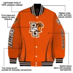 customized bowling green falcons chevron arrow orange varsity jacket best selling.webp