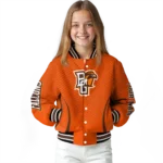 customized bowling green falcons chevron arrow orange varsity jacket best selling.webp