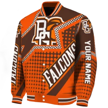 customized bowling green falcons star burst orange varsity jacket best selling.webp