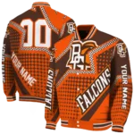 customized bowling green falcons star burst orange varsity jacket best selling.webp