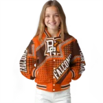 customized bowling green falcons star burst orange varsity jacket best selling.webp