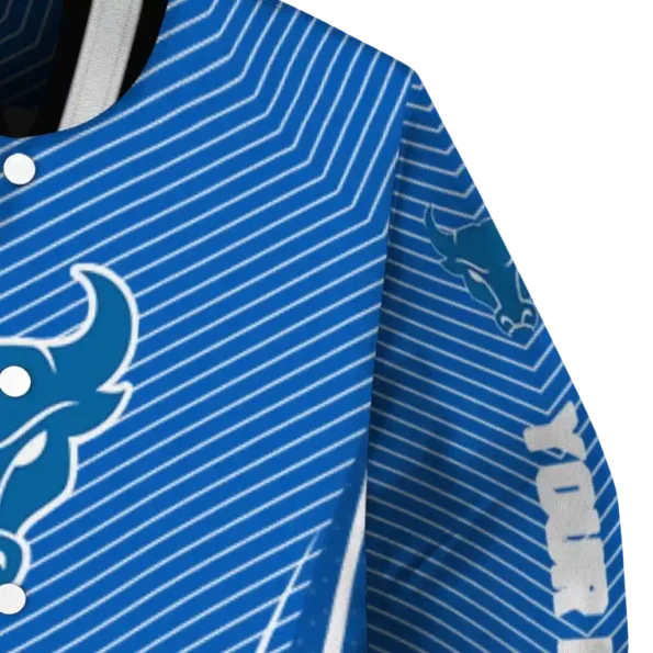 customized buffalo bulls chevron arrow royal blue varsity jacket premium grade.webp