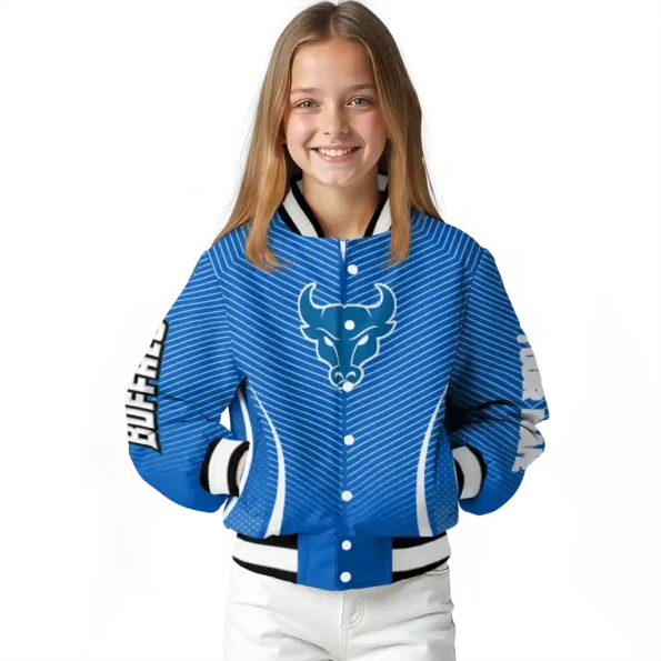 customized buffalo bulls chevron arrow royal blue varsity jacket top rated.webp