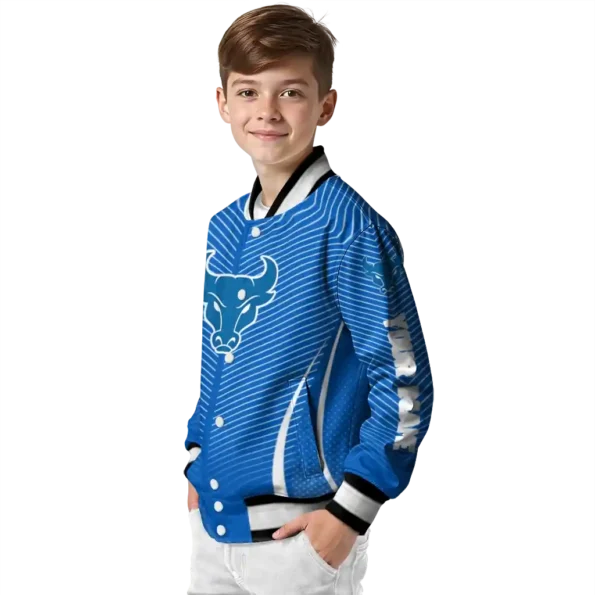 customized buffalo bulls chevron arrow royal blue varsity jacket trendy.webp