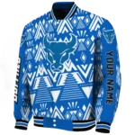 customized buffalo bulls pyramid shapes royal blue varsity jacket best selling.webp