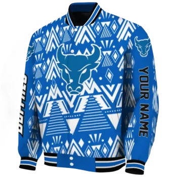 customized buffalo bulls pyramid shapes royal blue varsity jacket best selling.webp