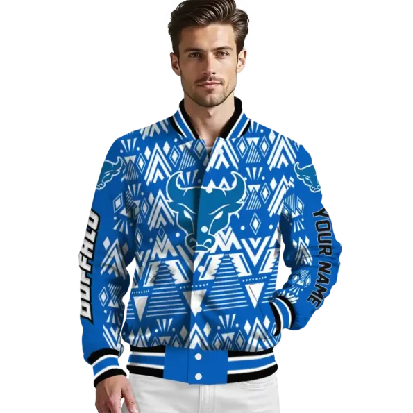 customized buffalo bulls pyramid shapes royal blue varsity jacket high quality.webp