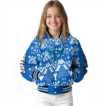 customized buffalo bulls pyramid shapes royal blue varsity jacket best selling.webp
