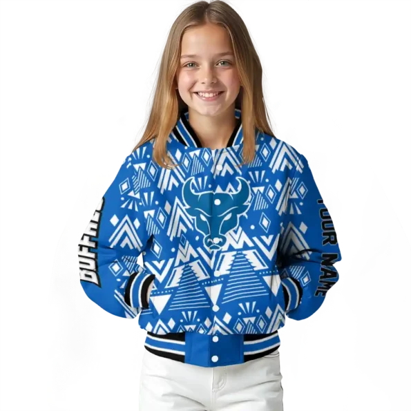 customized buffalo bulls pyramid shapes royal blue varsity jacket top rated.webp