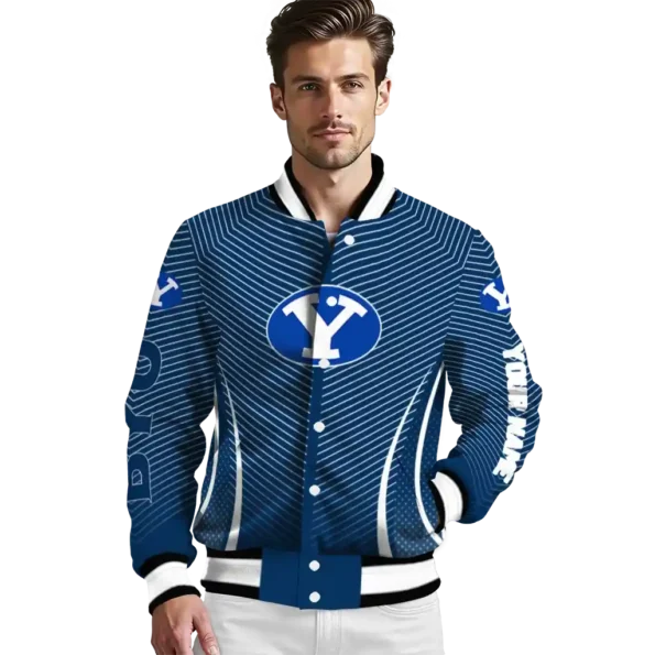 customized byu cougars chevron arrow blue varsity jacket high quality.webp