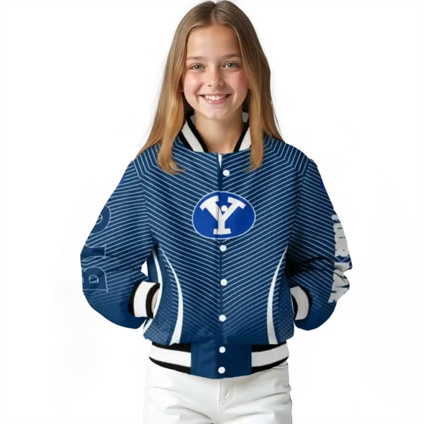 customized byu cougars chevron arrow blue varsity jacket top rated.webp