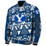 customized byu cougars pyramid shapes blue varsity jacket best selling.webp