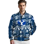customized byu cougars pyramid shapes blue varsity jacket best selling.webp