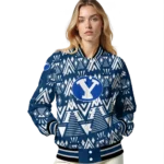 customized byu cougars pyramid shapes blue varsity jacket best selling.webp