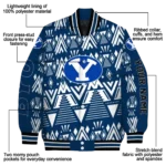 customized byu cougars pyramid shapes blue varsity jacket best selling.webp