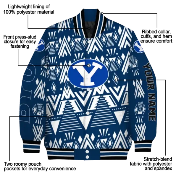 customized byu cougars pyramid shapes blue varsity jacket new arrival.webp