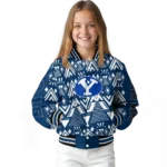 customized byu cougars pyramid shapes blue varsity jacket best selling.webp