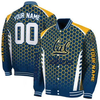 customized california golden bears hexagon grid blue varsity jacket fashion forward.webp