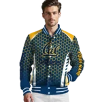 customized california golden bears hexagon grid blue varsity jacket best selling.webp