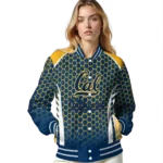 customized california golden bears hexagon grid blue varsity jacket best selling.webp